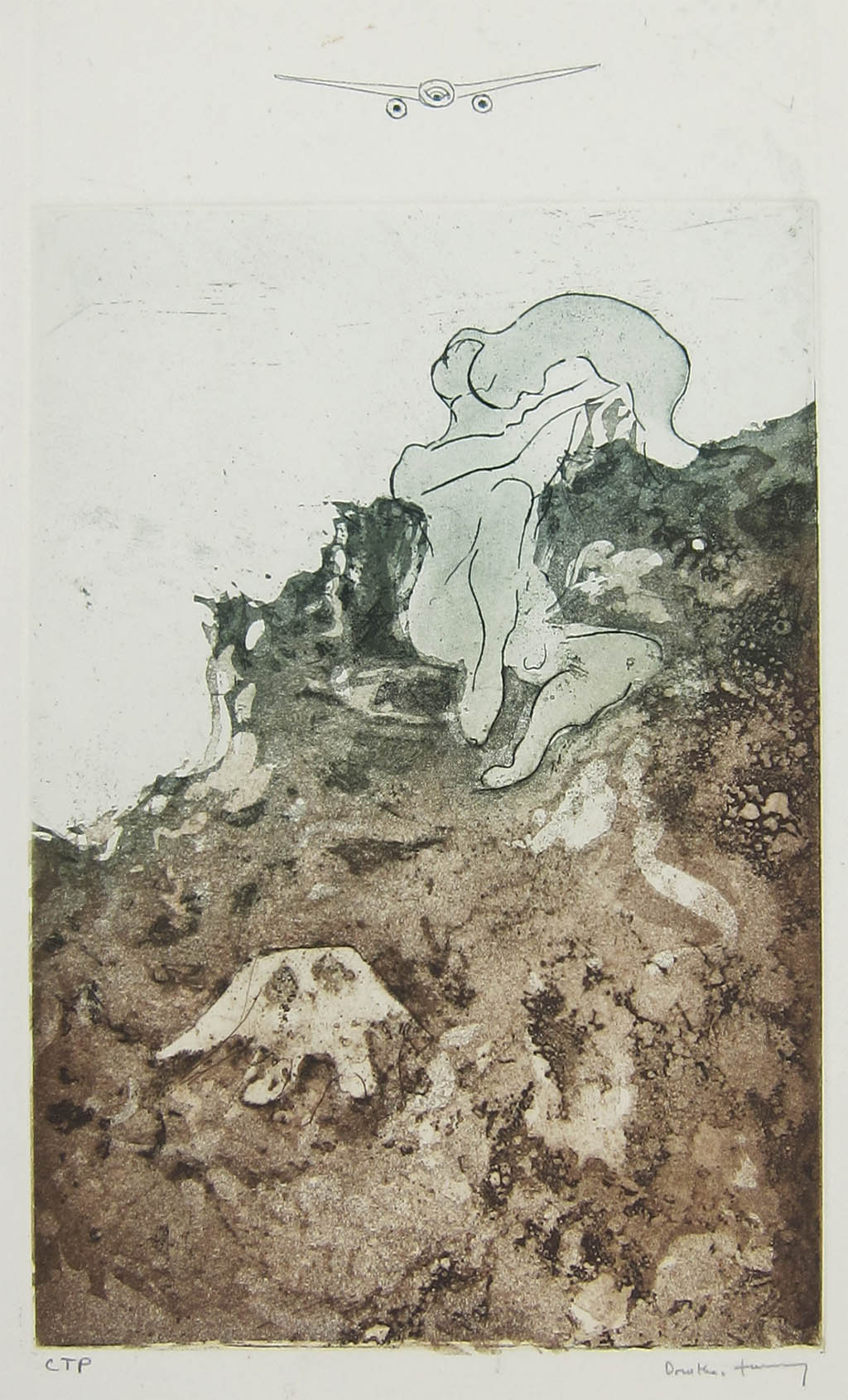 Dorothea Tanning - La Maree: Plate XV (Untitled) - 1970 color etching